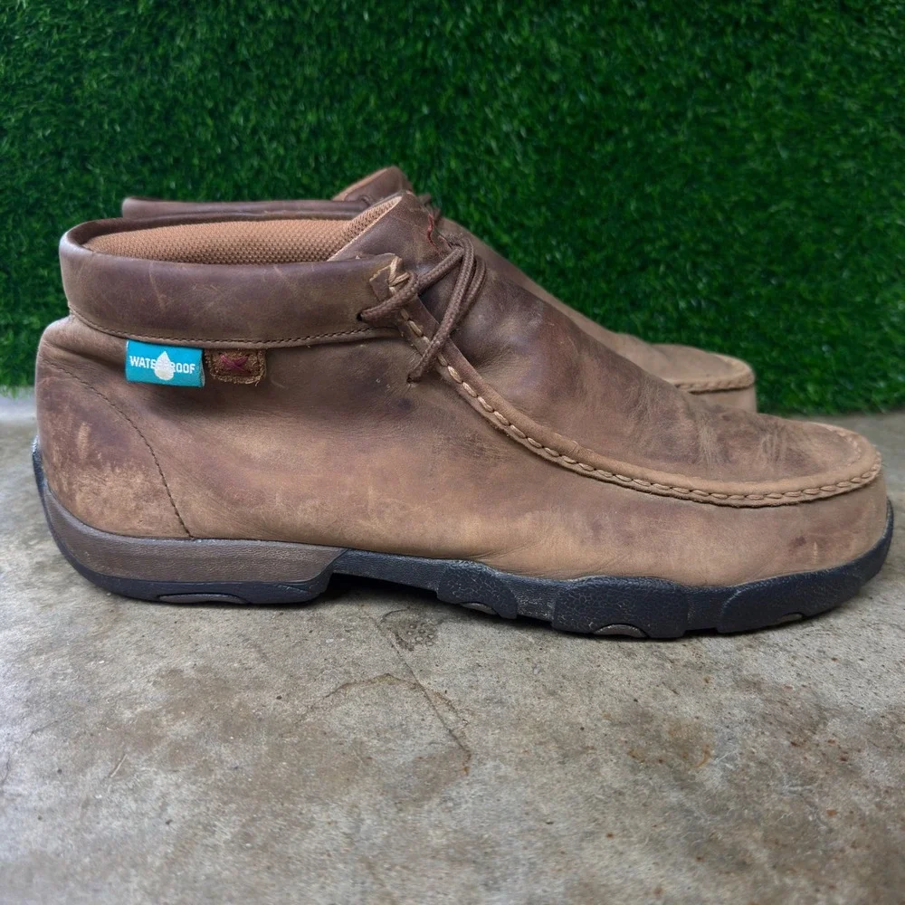Vintage Y2K Twisted X Leather Chukka Driving Moc Western Workwear Brown 10M